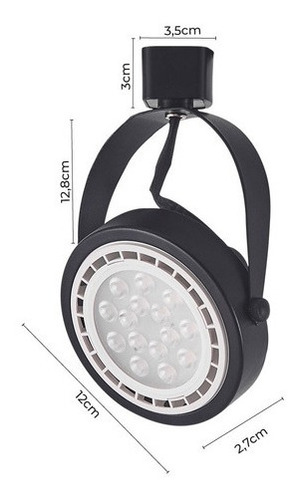 Imagem 5 de 5 de Spot Para Trilho Nordecor S33013 Preto Ar111 / Gu10