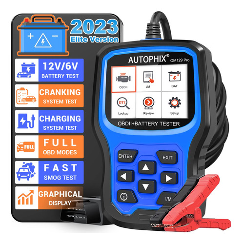 Autophix Om129 Pro 2 En 1 Escaner Obd2 Probador De Bateria D