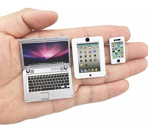 Hh-eason 3 Pack Dollhouse Mini Laptop Tablet Y Smart Phone S