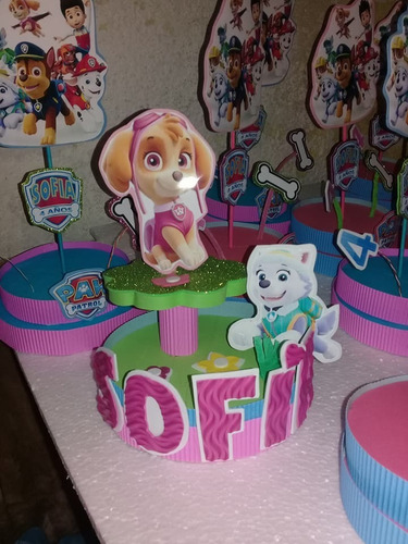 Centros De Torta Cumpleaños Mickey Patrulla Canina Minnie