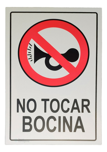 Señal No Tocar Bocina - Con Adhesivo - Letrero De Aviso