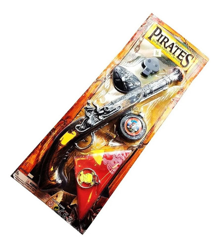 Imagen 3 de 8 de Pistola Pirata Set Blister Con Accesorios Pirates Edu