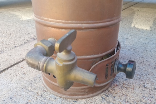 Antiguo Calefon De Baño En Cobre Y Bronce S/uso Unico (Usado)