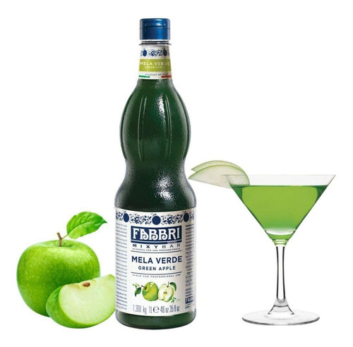 Xarope Soda Italiana Drink Gin Bar Fabbri Maçã Verde 1 Litro