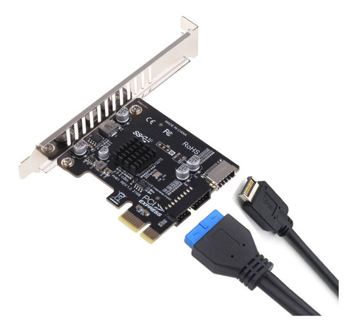 Placa Adaptador Usb 3.0 Tipo C 5gbps Tipo E + 19 / 20 Pinos