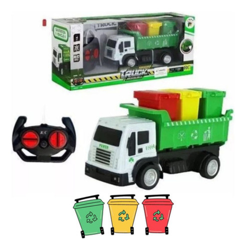Caminhão Coletor De Lixo Controle Remoto Carrinho Lixeiro