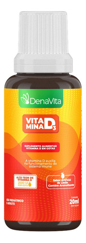 Vitamina D3 Suplemento Alimentar Em Gotas - Denavita Sabor Limão