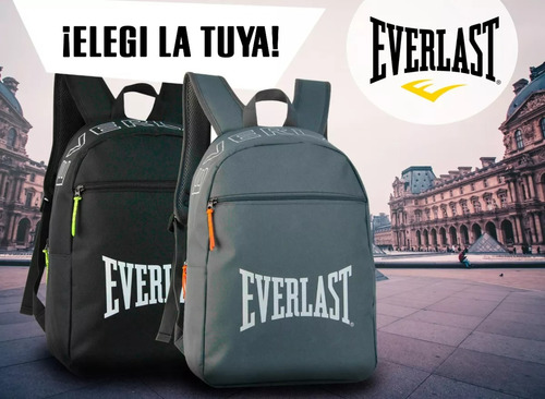 Mochila Everlast Original Reforzada Urbana Deportiva Nueva Temporada Bolsillo De Seguidad Exclusiva By Happy Buy