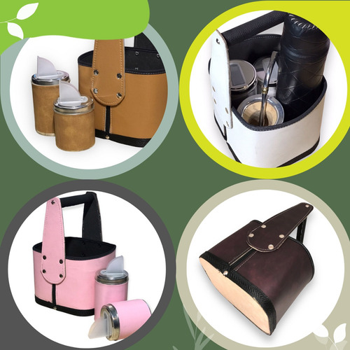 Set Matero Economico Canasta Con Latas Cuero Ecologico Ofert