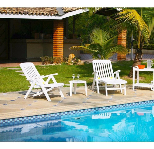 Espreguiçadeira Cadeira Para Sítios E Hotéis Branca Dobrável