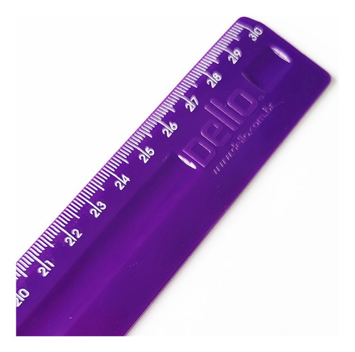 Régua Escolar 30cm Roxa - Dello