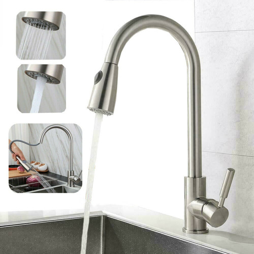 Canilla Monocomando Extensible Grifería Flexible Cocina Mesada Resistente Moderna Frio Calor