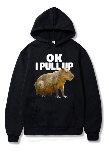 Sudadera Ok I Pull Up Capybara Con Capucha Y Estampado Gráfi