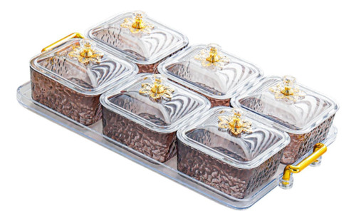 Juego De Platos Para Servir Fumo Gris 6 Cuadrícula