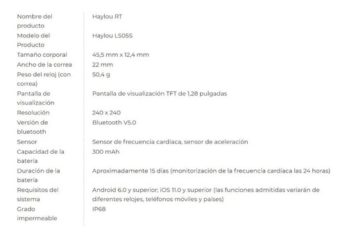 Imagen 4 de 10 de Reloj Smartwatch Haylou Rt Ls05s Ox Sueño Cardio Android Ios