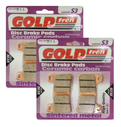 2x Pastilhas Freio Goldfren S3 214 Cb1000r Cb 1000 Sem Abs