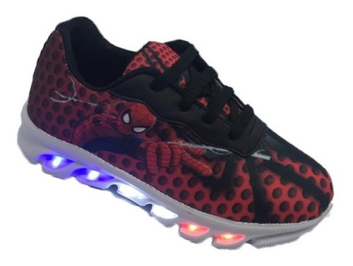 tenis de led do homem aranha