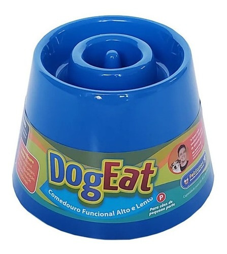 Comedouro Lento Alto Caes Pequeno Porte Dog Eat P Pet Games Azul