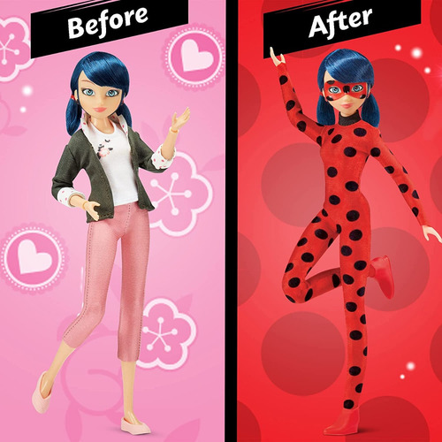 Imagen 6 de 8 de Miraculous Lady Bug Figura Muñeca Articulada Transformacion