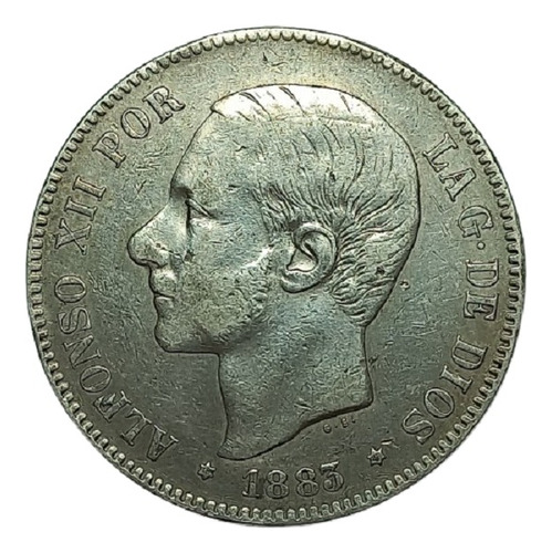 España - 5 Pesetas 1883 Ms-m - Km 688 (ref 276)