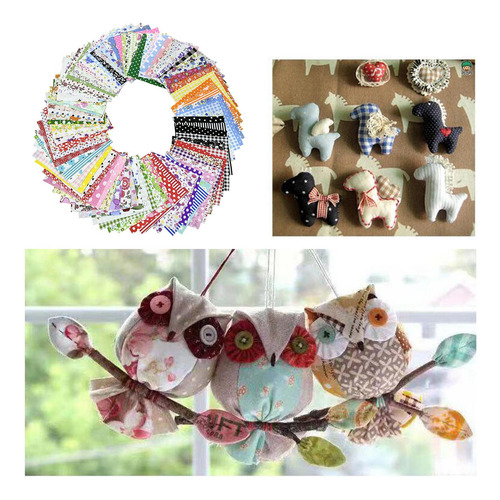 100 Piezas De Tela Multicolor Patchwork Algodón Mezcla De