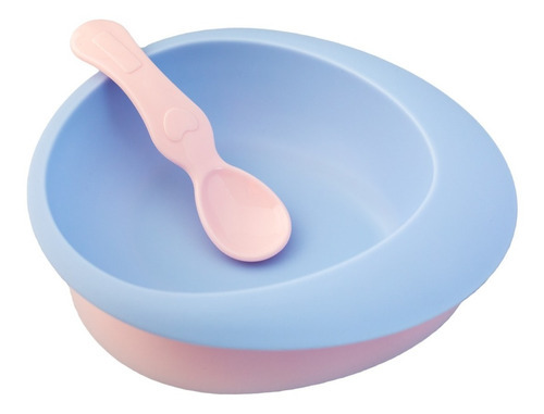 Plato Ufo Papubaby Con Base De Succión Color Rosa-azul