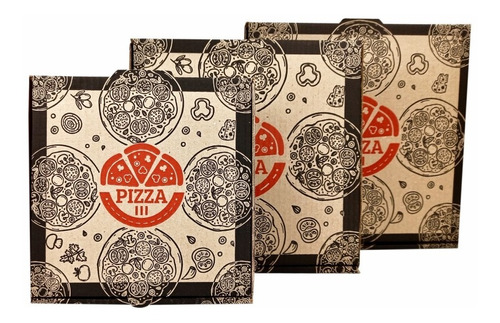 100 Cajas Pizza 27x27 ($1.395) Negra+gratis Papel Parafinado
