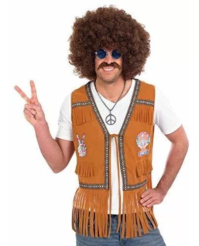Disfraz Hombre - Disfraz De Chaleco Hippie Para Hombre, Adul