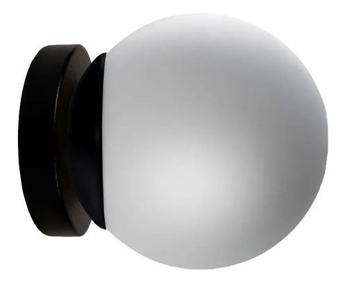 Aplique Globo Opal 15cm Negro Apto Led E-27 Deco Moderno