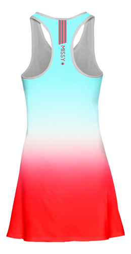 Imagem 6 de 6 de Vestido Beach Tennis C/ Shorts Degradê Vermelho Beachwear