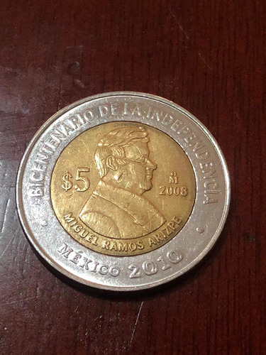 Moneda De 5 Pesos Miguel Ramos Arizpe Bicentenario De Indep