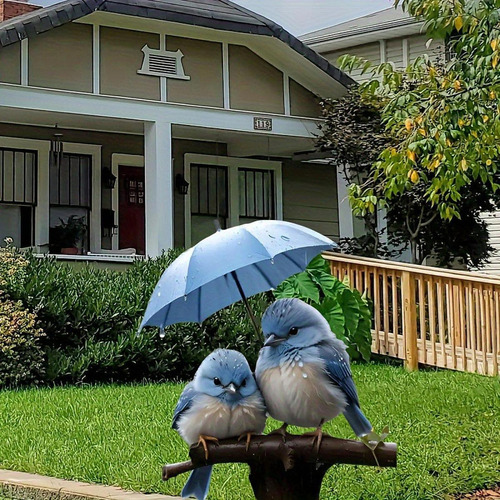 J Bluebird Plano 2d Con Escena De , Decoración De Estaca De