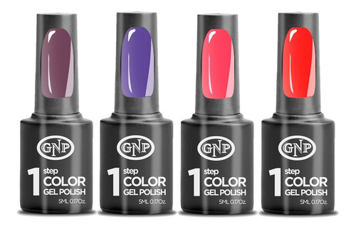 4 Esmaltes Semipermanentes Gel Uv/led Gnp De 1 Paso