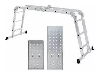 Escalera Multipropósitos 12 Pasos Aluminio 3.7m +bandejas
