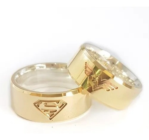 Imagem 4 de 6 de Aliança De Moeda Antiga Mulher Maravilha E Super Man