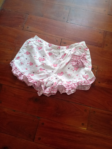 Short Pijama Pantalón Corto T M Blanco Rosa Corazon