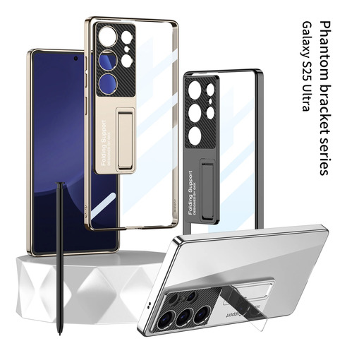Funda Para Samsung Galaxy S25, Ultrafina, Galvanizada, Transparente, Plegable, Protección A Prueba De Golpes, Funda Rígida A