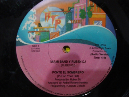 Vinilo Miami Band Y Ruben Dj Ponte El Sombrero E1