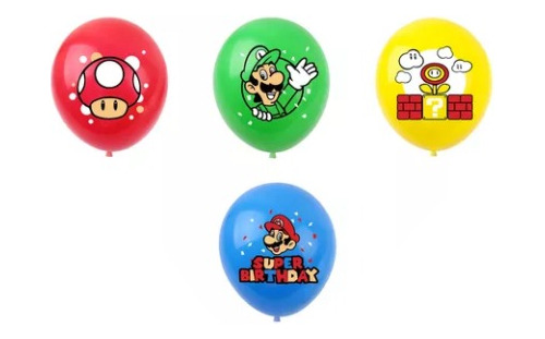 Juego De Globos De Cumpleaños Para Niños Con Diseño De Mario