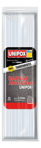 Barra De Silicona Unipox 1,12 X 30cm Flowpack X 10 Uni Color Transparente