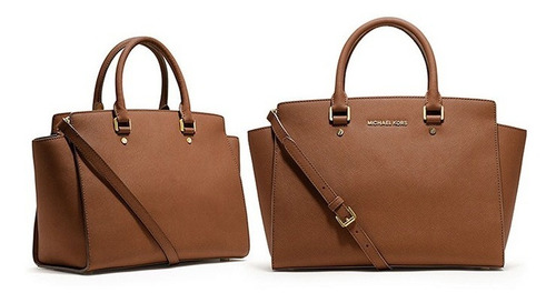 Bolso Michaelkors Selma Satchel Marrón Piel Saffiano Marrón (Usado)