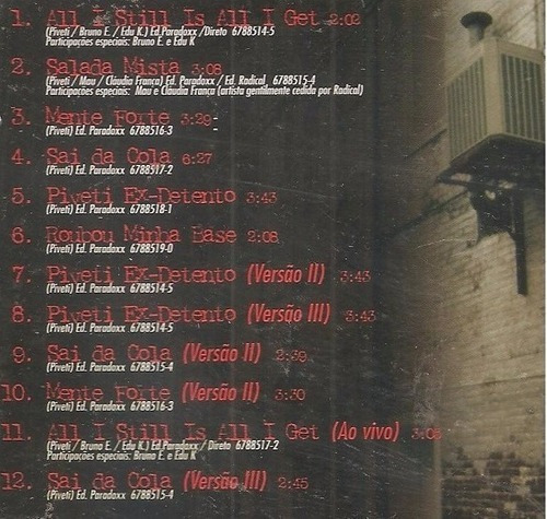 Cd Piveti - Ex Detento ( Pavilhao 9)-c/ Mau (garotos Podres)