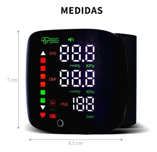 BLUEMOS Digital arm baumanometer, glucometro, pressure meter, baumanometer, blood pressure measuring apparatus Color Negro