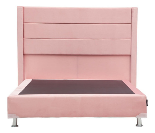 Cabecera Queen Size Dicasa Lugo + Box Dicasa Pink Color Rosa