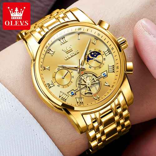 Olevs 2859 Reloj Cronógrafo De Cuarzo Luminoso Para Hombre