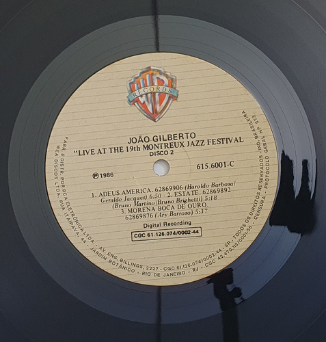 Lp João Gilberto Live At The Montreux Jazz Festival Duplo (Usado)