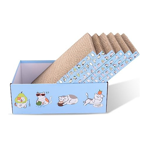 Mcuokpuh 6 Rascadores De Cartón Para Gatos Con Caja, Durade