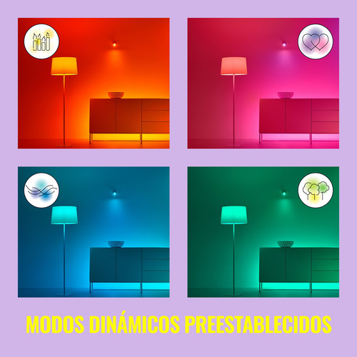 Set 2 Philips Smart Wi-fi Inteligente E27 Multicolores Wiz