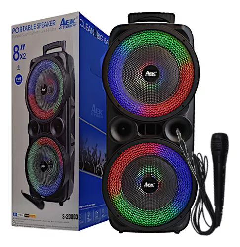 Altavoz torre TWS karaoke, 500w, incluye mando a distancia y 2 Micr