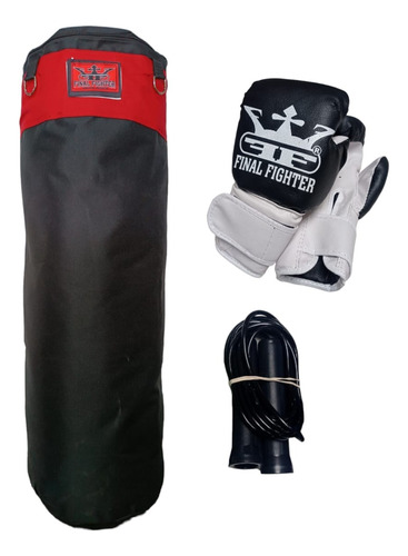 Combo Kit Bolsa De Boxeo Guantes Nene Soga Kick Boxing